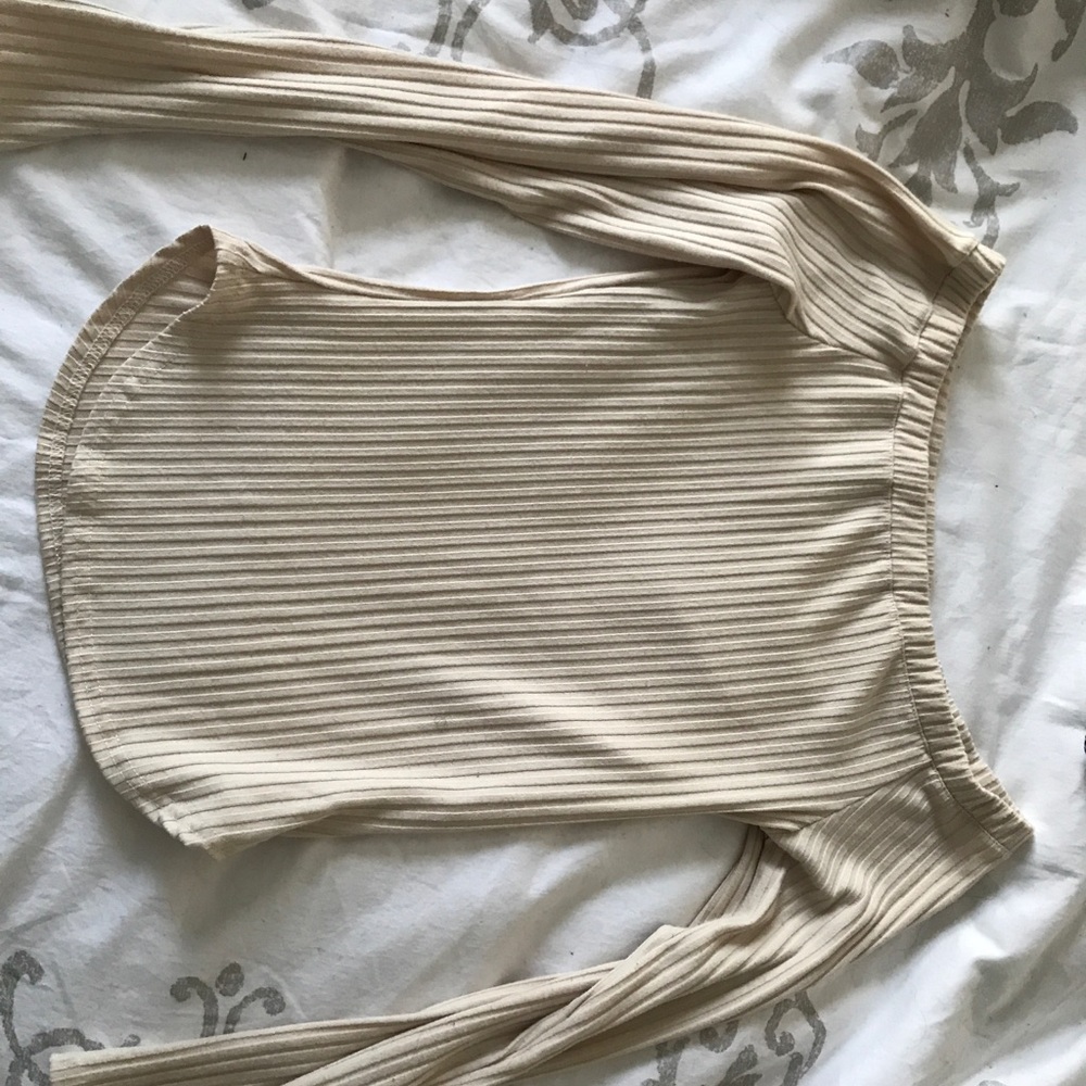 ribbed off the shoulder shirt